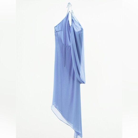 ZARA ASYMMETRIC CAPE DRESS - Picture 9 of 15